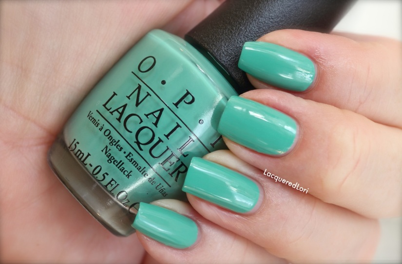 My Dogsled is a Hybrid is from the OPI Fall 2014 Nordic Collection 2-3 coats works! It's a creamy medium sea green creme.