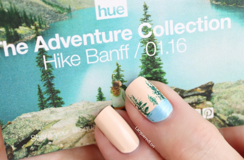 I had a bit of fun creating this lake scene using all three shades from the Hike Banff collection.